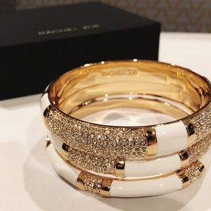 Rachel Zoe Enamel & Pave Bangle Set